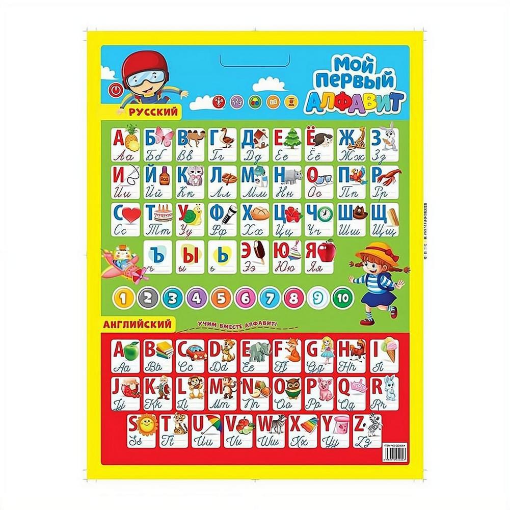 Kids Educational Poster - Rosyjska Elektroniczna Interaktywna Tablica Alfabetu Ścienna