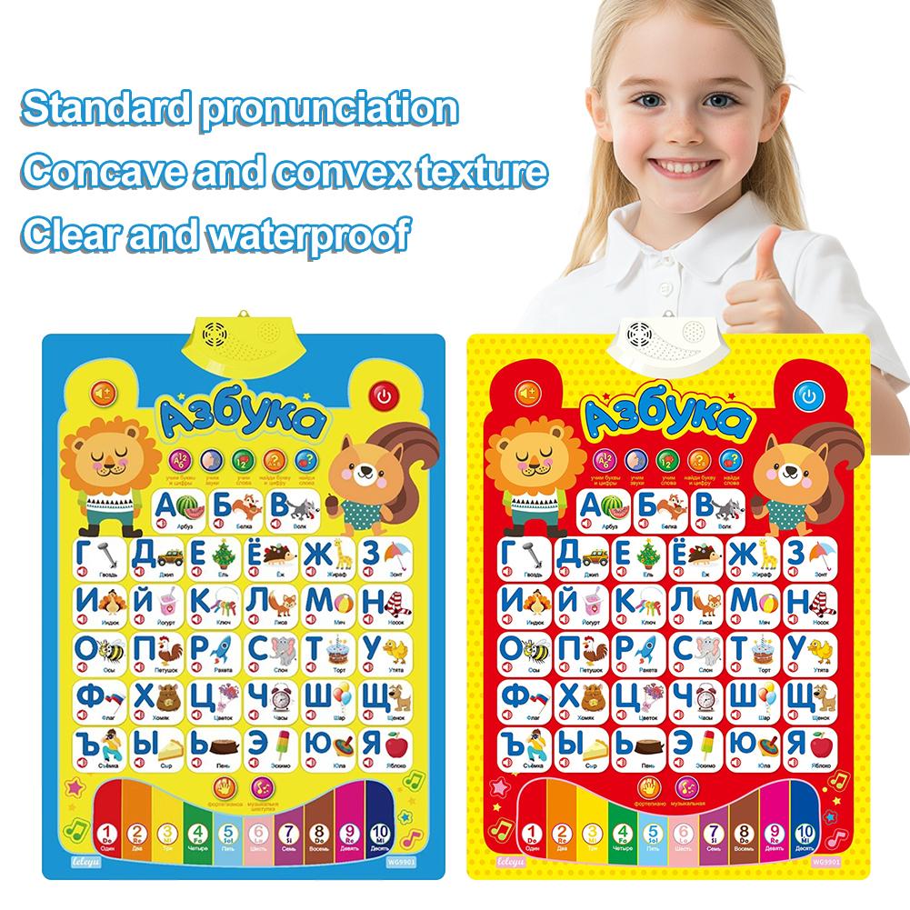 Kids Educational Poster - Rosyjska Elektroniczna Interaktywna Tablica Alfabetu Mówiąca