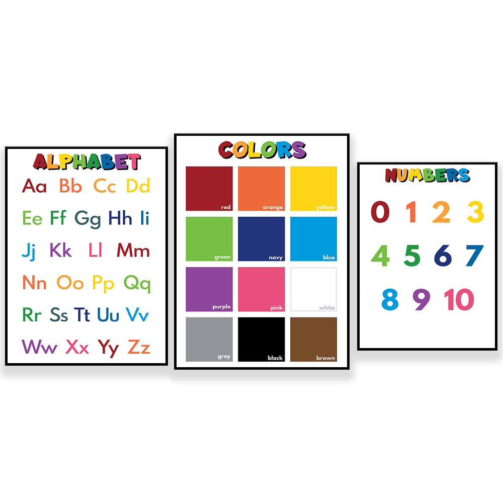 Kids Education Name - NAGŁÓWKI Z NADZWÓNIAMI KOLORÓW, ALFABETYM, NUMERAMI