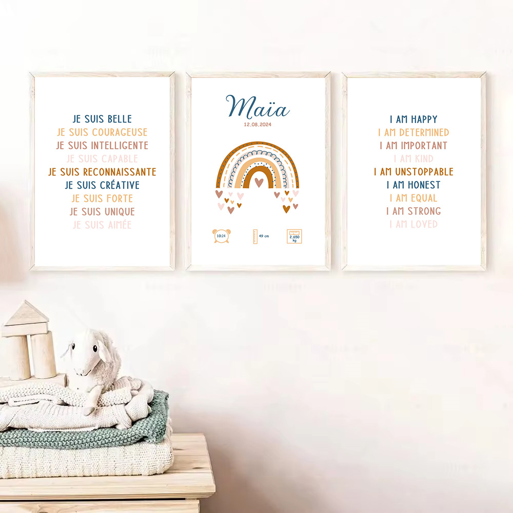 Kids Education Name - Niestandardowe imię dziecka plakat narodzin cytaty