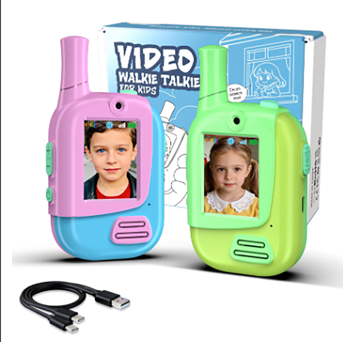Kids Educational Game 2 - Zestaw 2 ładowalnych radiotelefonów dla dzieci