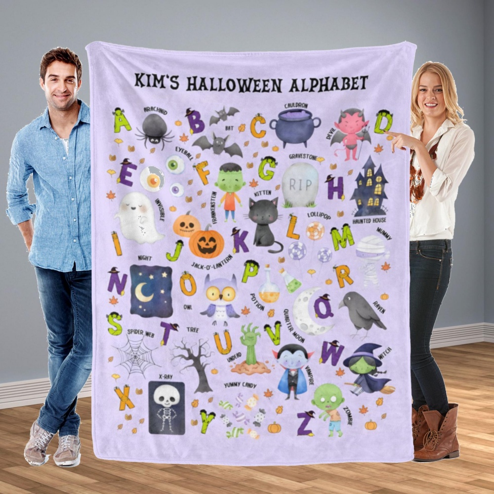 Kids Education Name - Koc z imieniem na Halloween, alfabet,