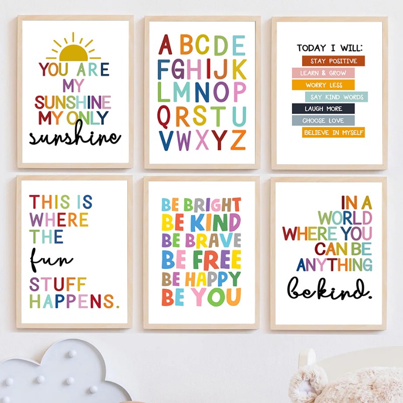 Kids Educational Poster - Plakat edukacyjny dla dzieci: alfabet, cyfry,