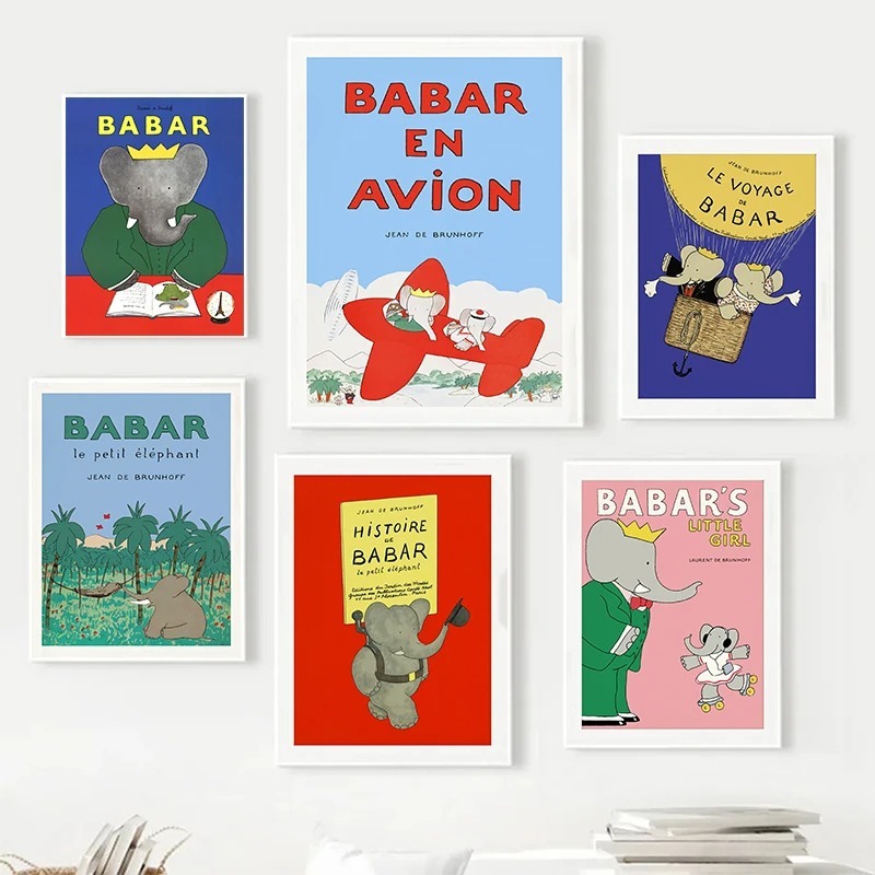 Słoń Babar Francja Bajki Plaka – Kids Educational Poster recenzja i cena